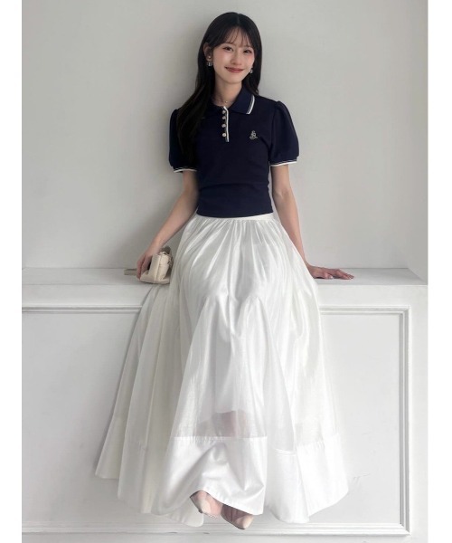 スカート ギャザーボリュームフレアスカートの画像