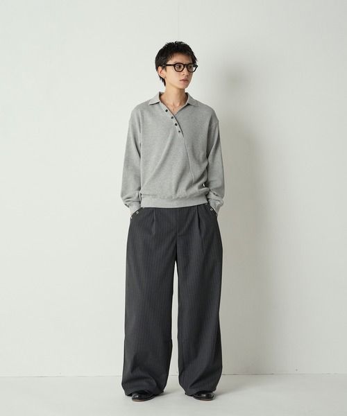 「Adoon plain」 長袖Tシャツ MEDIUM ブラック メンズ_画像3
