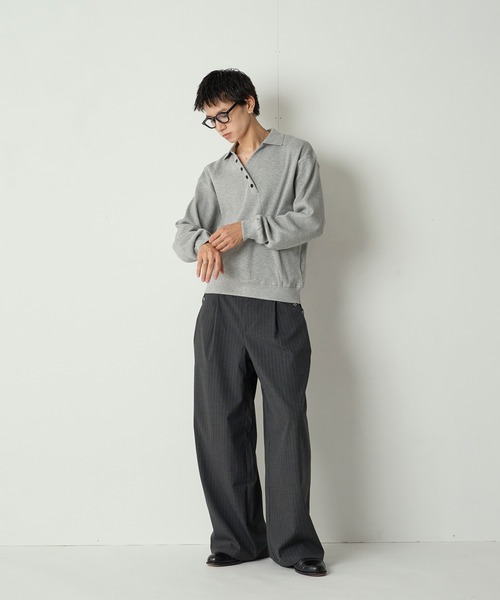 「Adoon plain」 長袖Tシャツ MEDIUM ブラック メンズ_画像4