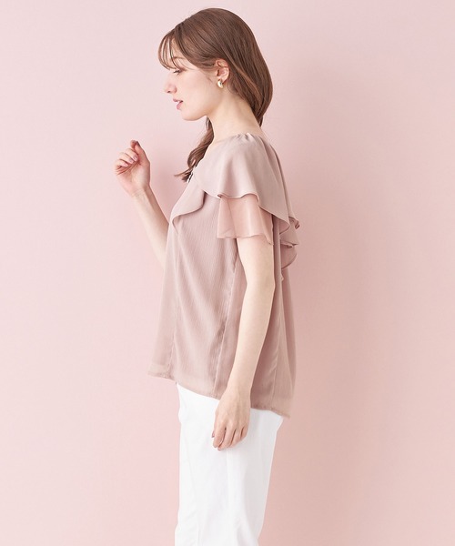 「alotta」 半袖ブラウス L ブルーグレー レディース_画像6