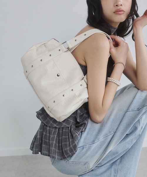 ENVYM（アンビー） ボストンバッグ スタッズミニボストンバッグ