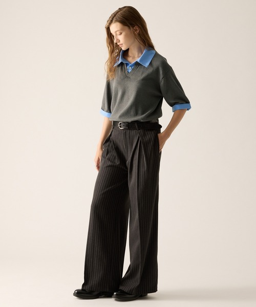 CLEL（クレイル） ポロシャツ 半袖 「CLEL」Giza Cotton Docking Polo