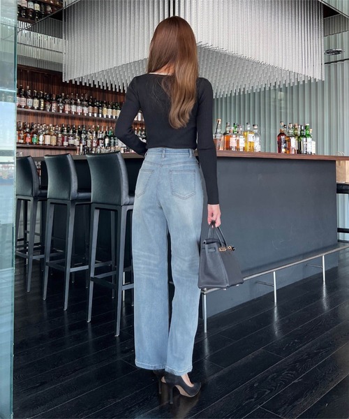 「KOBE LETTUCE」 デニムパンツ X-SMALL オフホワイト レディース_画像3