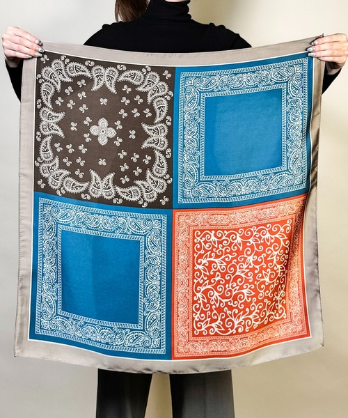 MAISON SELECT スカーフ バンダナ 6D15 大判スカーフ 70×70 レディース