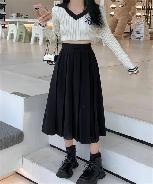 「FREE STYLISTS」 プリーツスカート S チャコールグレー レディース_画像5