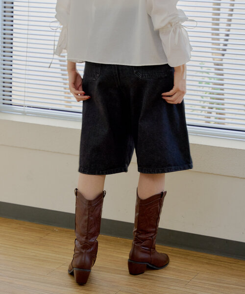 「WHIMSIC」 ハーフパンツ 1 チャコールグレー レディース_画像5