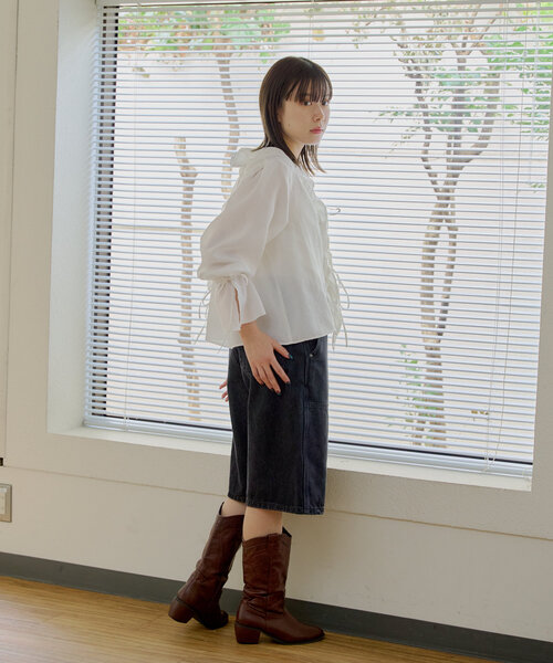 「WHIMSIC」 ハーフパンツ 1 チャコールグレー レディース_画像6