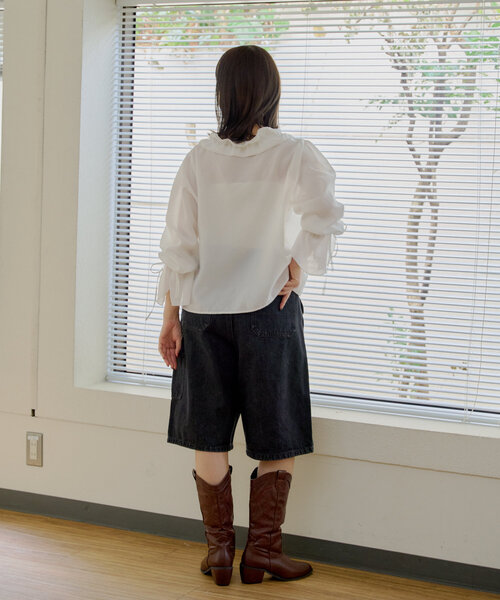 「WHIMSIC」 ハーフパンツ 1 チャコールグレー レディース_画像8