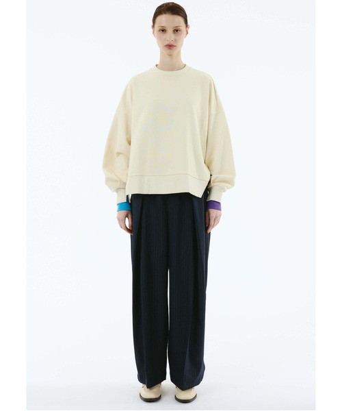 HeRIN.CYE トレーナー スウェット Layered slit sweat レディース 