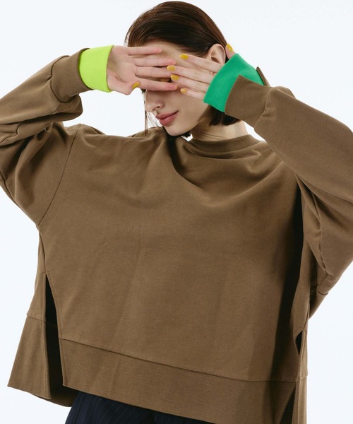 HeRIN.CYE トレーナー スウェット Layered slit sweat レディース 