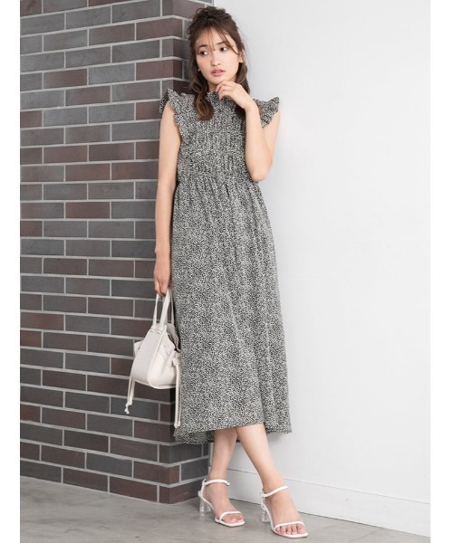 ワンピース Yukko Selected Items バックリボンシャーリングフリル袖ワンピース Zozotown Paypayモール店 通販 Paypayモール