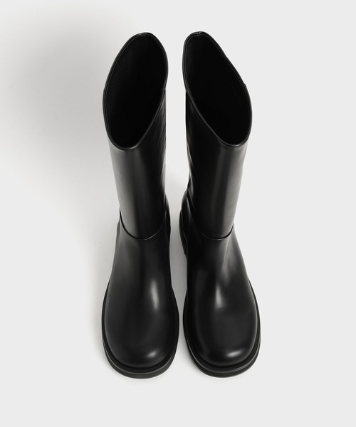 CHARLES ＆ KEITH ブーツ スリッポンフラット アンクルブーツ