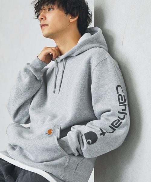 Carhartt グレー ルーズフィット ジャケット M Carhartt-Men's Relaxed Fit Washed Duck Sherpa Lined Utility Jacket