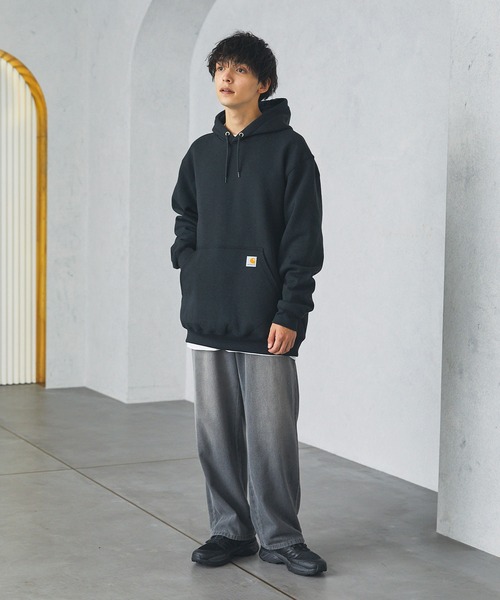 Carhartt ブラック パーカー L ルーズフィット Carhartt パーカー カーハート ルーズフィットミッドウエイト