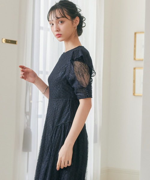 niana（ニアナ） ドレス フロッキードットレースパーティードレス