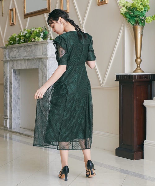 niana（ニアナ） ドレス フロッキードットレースパーティードレス