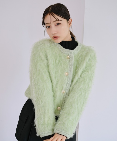 SNIDEL コート アウター ファーライクニットジャケット