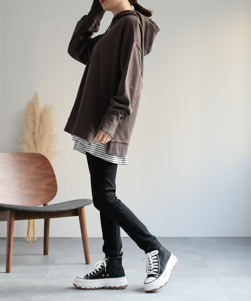 パーカー 「USAコットン」サイドZIPオーバーパーカー/フーディー/スウェット/トレーナー レディース メンズ | sakishimatokyo | 21