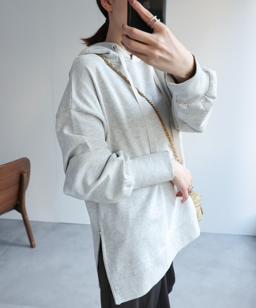 パーカー 「USAコットン」サイドZIPオーバーパーカー/フーディー/スウェット/トレーナー レディース メンズ | sakishimatokyo | 12