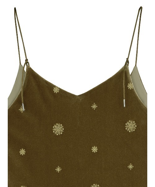 Ameri（アメリ） tシャツ GLITTER EMBROIDERY VELOUR LONG TOP