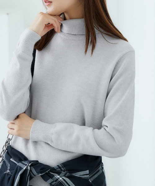 ニッセン（nissen） ニット セーター 洗えるタートルネックニット(毛玉