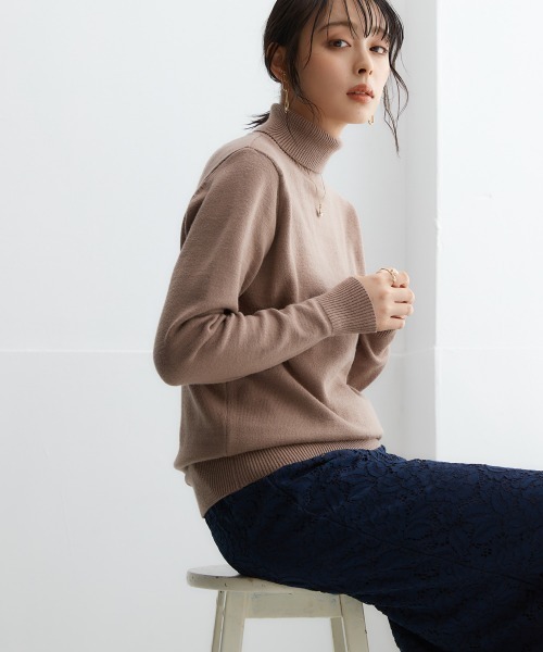 ニッセン（nissen） ニット セーター 洗えるタートルネックニット(毛玉
