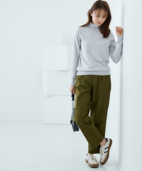 New Balance タートルネックセーター・パンツセット ニッセン（nissen） ニット セーター 洗えるタートルネックニット(毛玉