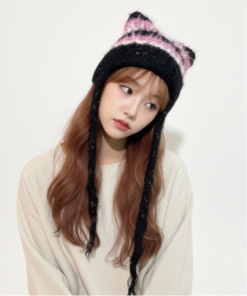 BUTTON EAR MUFF KNIT CAP ニットキャップ FLIGHT KNIT CAP｜フライトニットキャップ 耳当て付き 2WAY 防寒