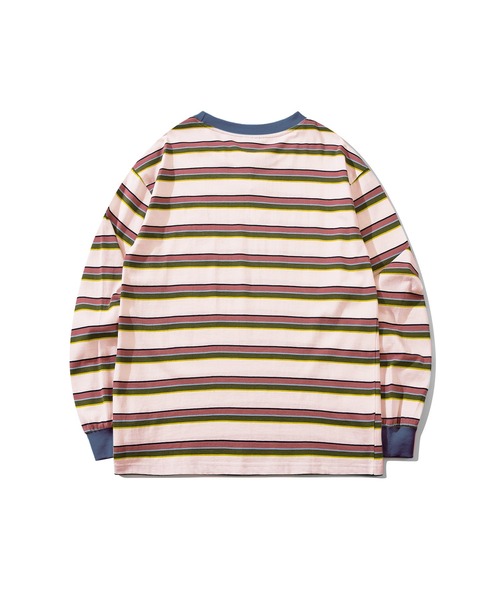 tシャツ HOOK -original- アメカジワンポイント刺繍マルチボーダー長袖