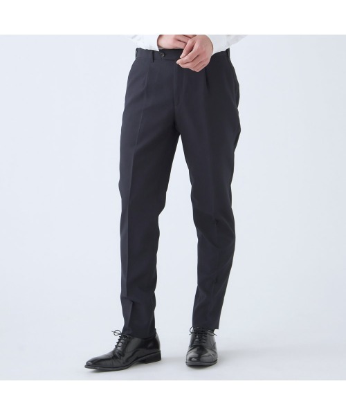 専用　スーツセレクト　タックテーパードパンツ　グレーネイビー２本セット CLASSICO TAPERED】【春夏】ウール 1タックテーパードパンツ