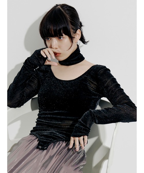 SORIN tシャツ Flocky Tulle Ballerina Neck Bodysuit