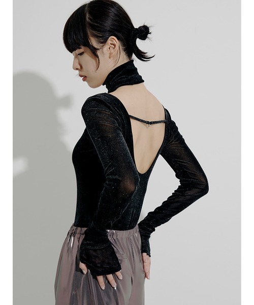 トップス SORIN Flocky Tulle Ballerina Neck Flocky Tulle Ballerina Neck Bodysuit（カットソー/Tシャツ