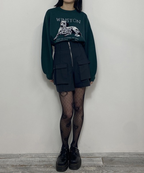 極美品✨ ダーマコレクションニットダルメシアン総柄灰×黒Sオシャレ 極美品✨ ダーマコレクションニットダルメシアン総柄灰×黒Sオシャレ