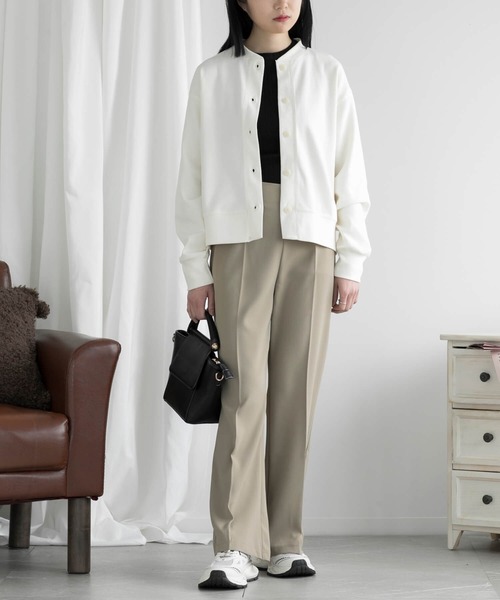 aimoha（アイモハ） チノパン センタープレス ハイウエスト チノパンツ