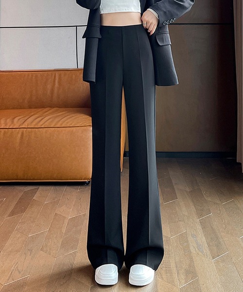 aimoha（アイモハ） チノパン センタープレス ハイウエスト チノパンツ