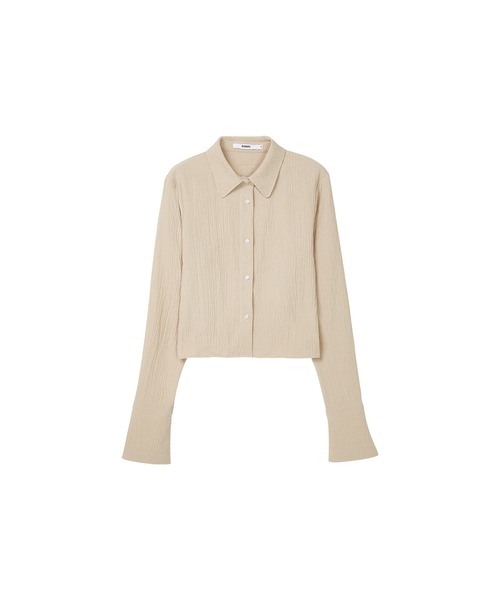 ブラウス シャツ 「ELOOPS」シャーリングショート丈ブラウス