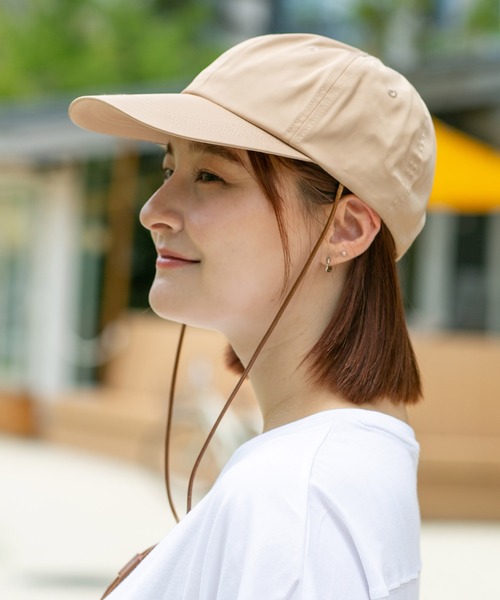 帽子 isecai 14+ キャップ 帽子 ヒモ付き撥水キャップ レディース メンズ