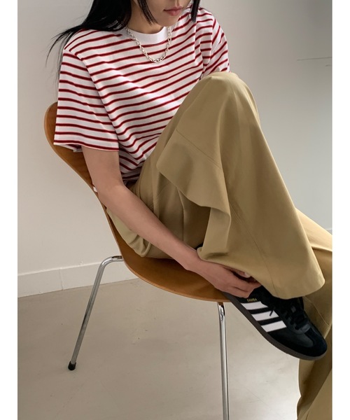 tシャツ 「DIDOT.」ボーダー配色クロップドT レディース Didot.showroom tシャツ 「DIDOT.」ボーダー配色クロップドT
