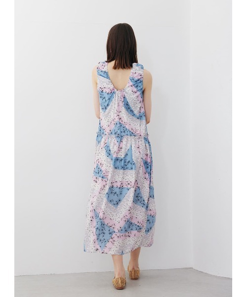 COEL ワンピース フラワーパッチワークプリントワンピース