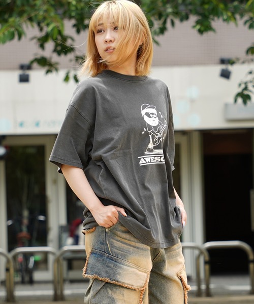 tシャツ 「unisex」ピグメント イラストTシャツ / オーバー