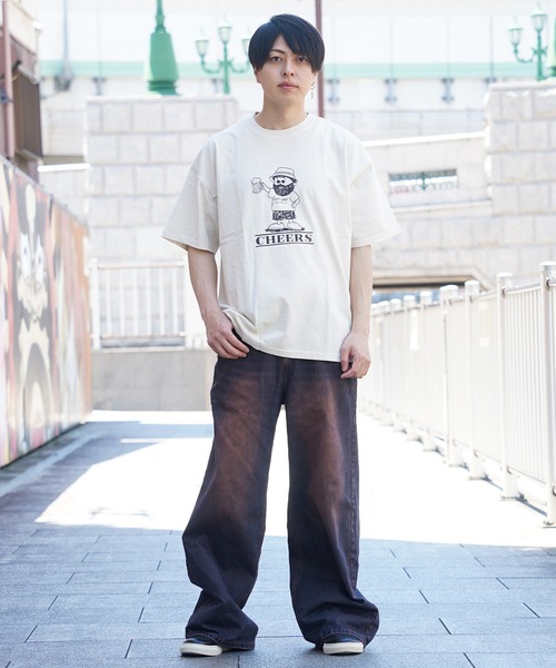 tシャツ 「unisex」ピグメント イラストTシャツ / オーバー
