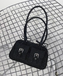 SPIRALGIRL ハンドバッグ グリッターラメバックルデザインBAG