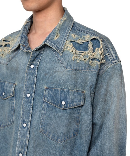 KAMIYA シャツ Denim Western Shirt メンズ : ZOZOTOWN Yahoo!店