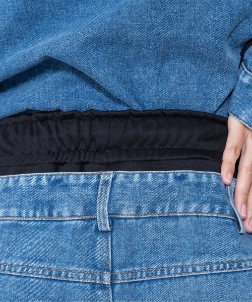パンツ デニム ジーンズ 「ZOZO限定商品」デニムリメイクライクスウェットパンツ レディース