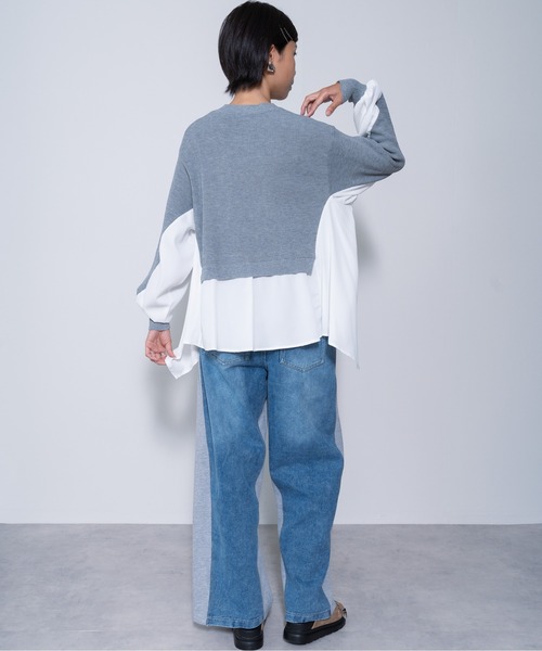 パンツ デニム ジーンズ 「ZOZO限定商品」デニムリメイクライクスウェットパンツ レディース