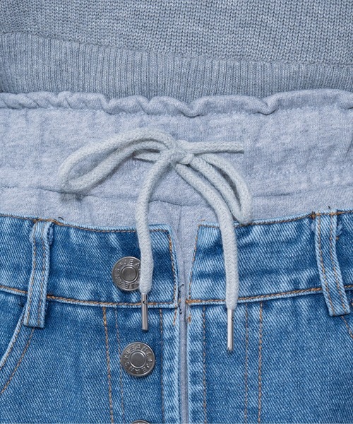パンツ デニム ジーンズ 「ZOZO限定商品」デニムリメイクライクスウェットパンツ レディース