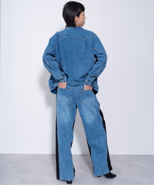 パンツ デニム ジーンズ 「ZOZO限定商品」デニムリメイクライクスウェットパンツ レディース