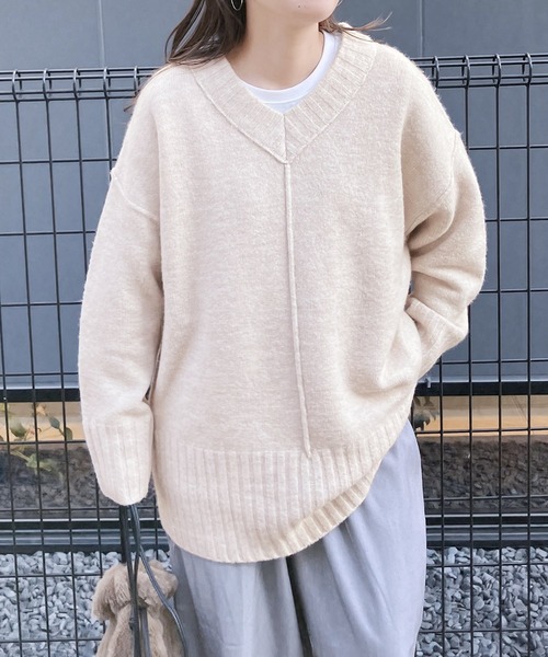 reca ニット セーター Vネックオーバーサイズニット レディース