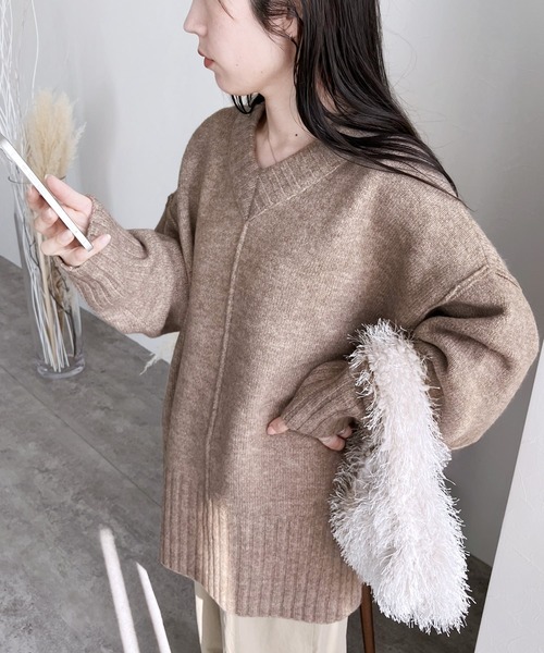 O project オープロジェクト オーバーサイズニット セーター Vネック