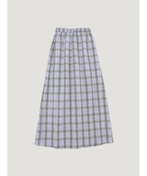 Bargieeマキシロングチェックスカート MAXILONGCHECKSKIRT Bargiee スカート チェック マキシ丈 ロングスカート エンボス